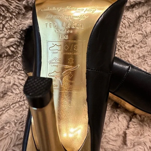 NEW Ted Baker London Saysa Stilleto black/ gold size US10/ UK8 - Picture 7 of 10